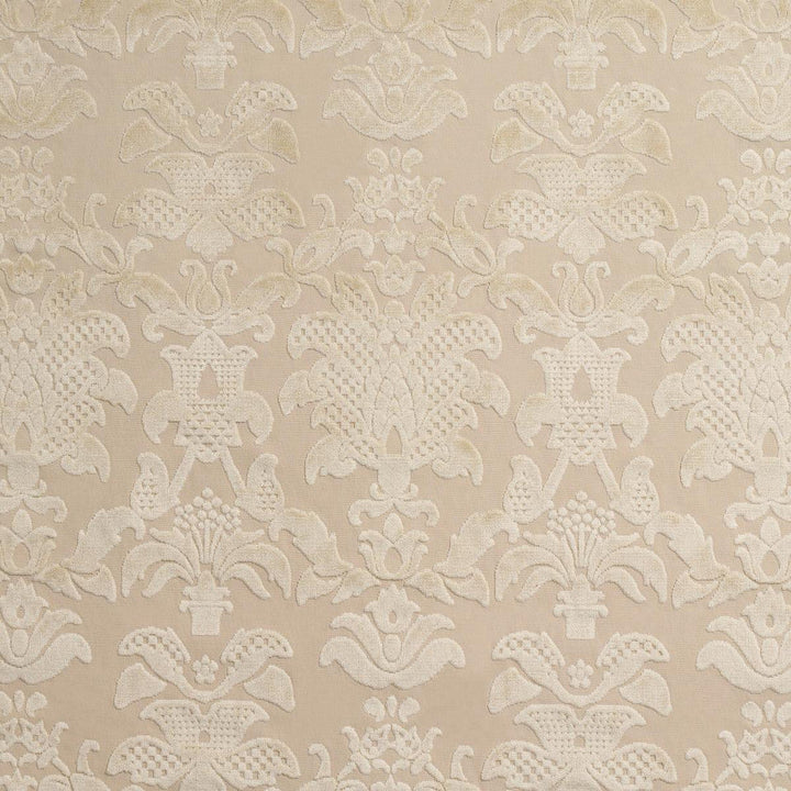 Limbourg Damask Velvet Pearl 82161 by Schumacher Designer Fabric Cut & Patterned Velvets 13.38" - Swanky Fabrics -