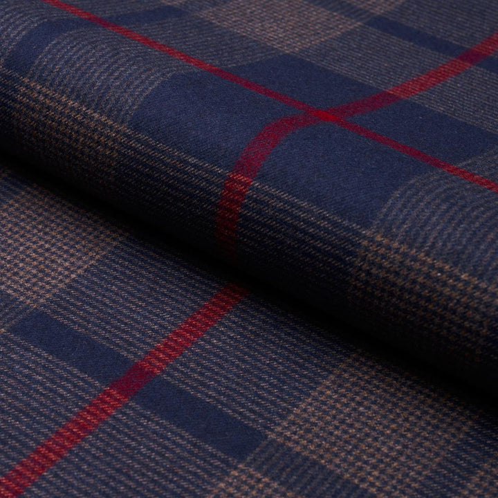 Montana Wool Plaid Navy 66663 by Schumacher Fabric A Country Life 9.62" - Fabric Carolina -