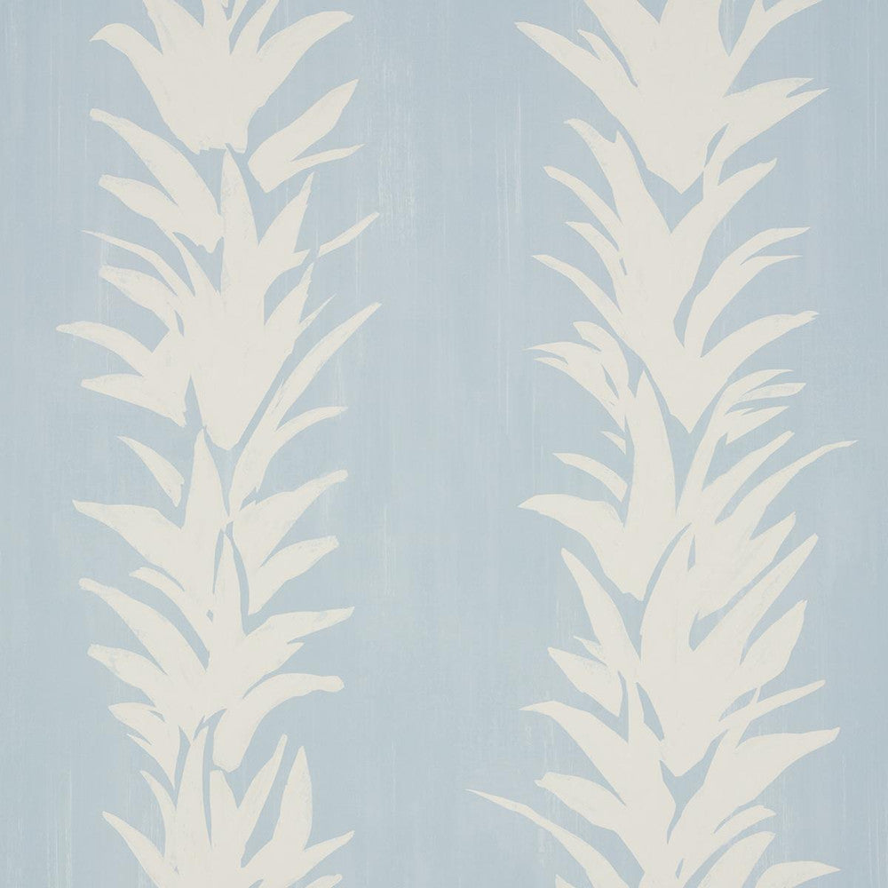 White Lotus Soft Blue 5013664 by Schumacher Wallpaper Backdrop 27.0" - Fabric Carolina -