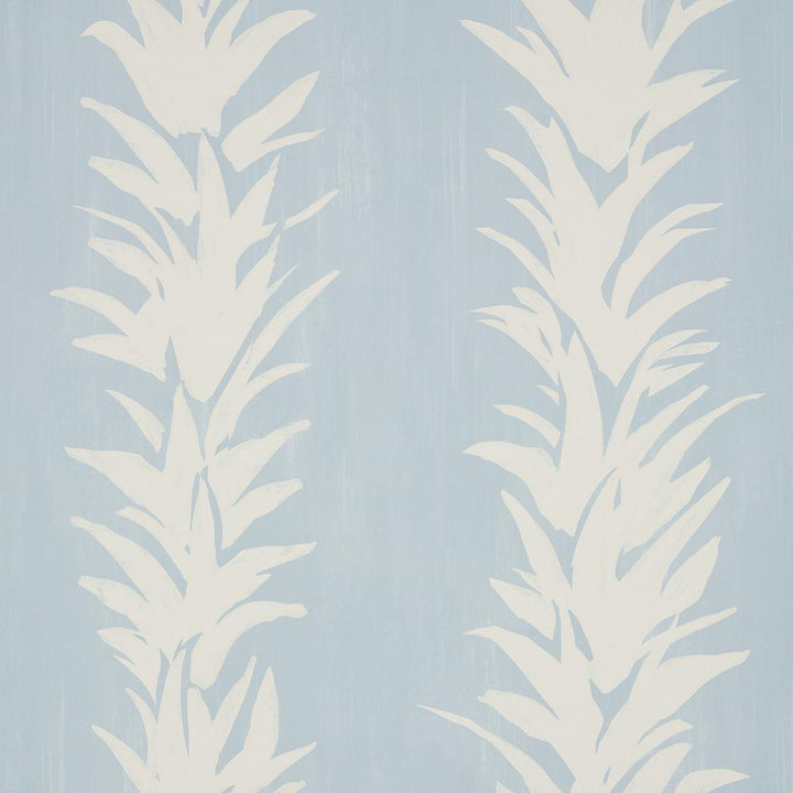 White Lotus Soft Blue 5013664 by Schumacher Wallpaper Backdrop 27.0" - Fabric Carolina -