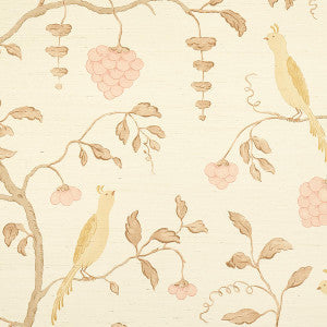 Wisteria Sisal Amber & Rose 5013701 by Schumacher Wallpaper