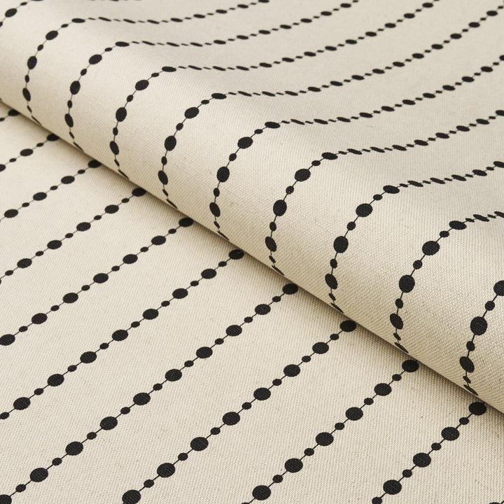 Beaded Stripe Black And Cream 181430 by Schumacher Fabric Neisha Crosland 1.0" - Fabric Carolina -
