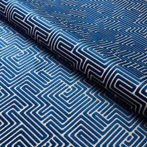 Lisboa Velvet Midnight Blue 72958 by Schumacher Fabric