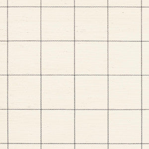 Windowpane Embroidered Sisal Charcoal 5015202 by Schumacher Wallpaper