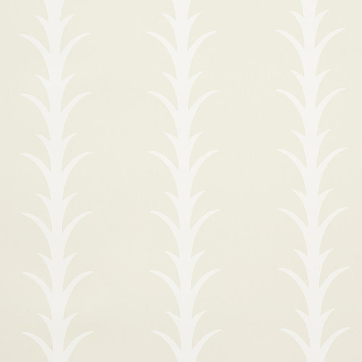 Acanthus Stripe Ivory On Neutral 5014771 by Schumacher Wallpaper Moon River 10.75" - Fabric Carolina -