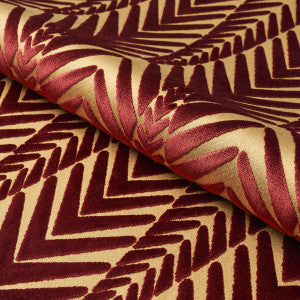 Zebra Velvet Gold Plum 83401 by Schumacher Fabric