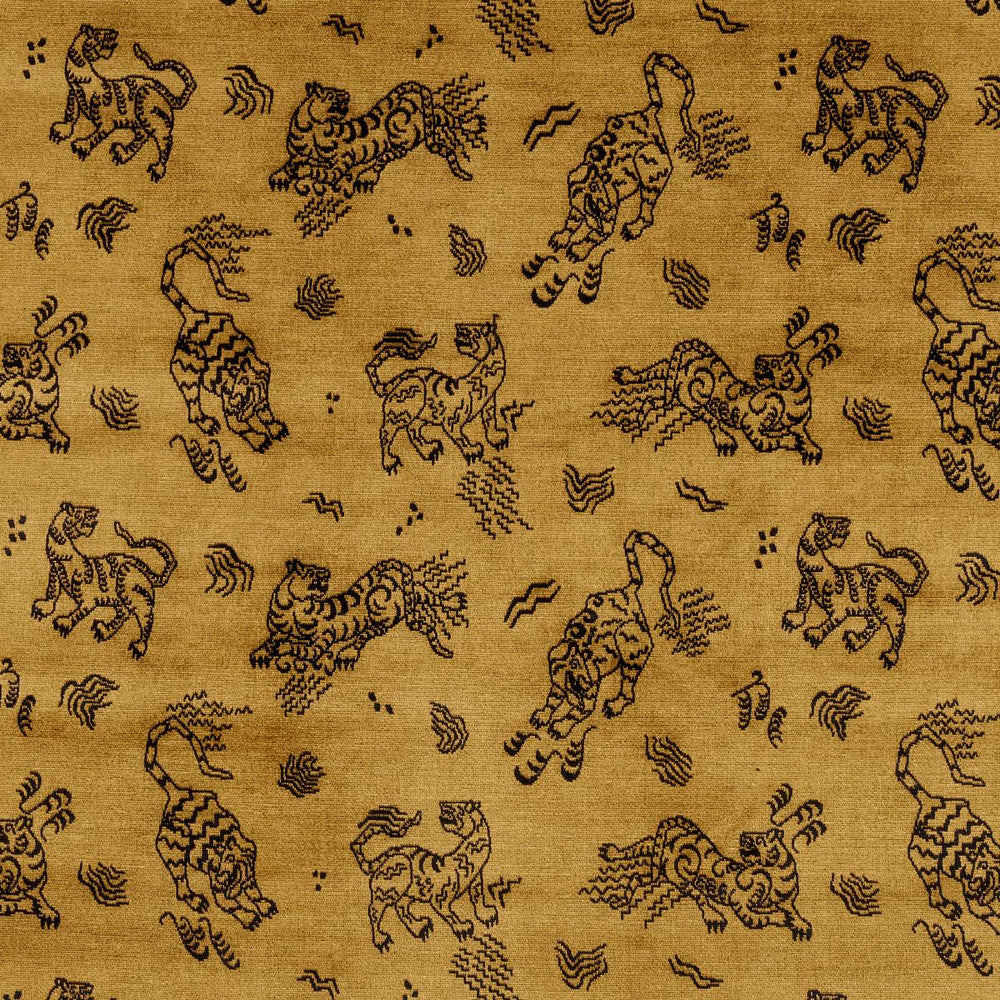 Kinabalu Velvet Gold 82170 by Schumacher Designer Fabric Cut & Patterned Velvets 13.5" - Swanky Fabrics -