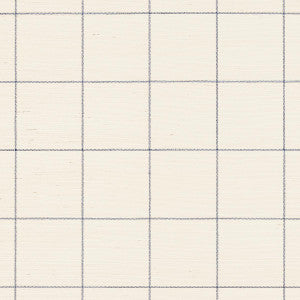 Windowpane Embroidered Sisal Navy 5015200 by Schumacher Wallpaper
