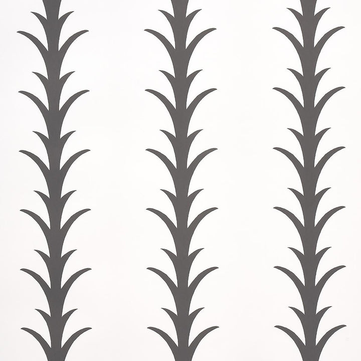 Acanthus Stripe Carbon On Ivory 5014773 by Schumacher Wallpaper Moon River 10.75" - Fabric Carolina -