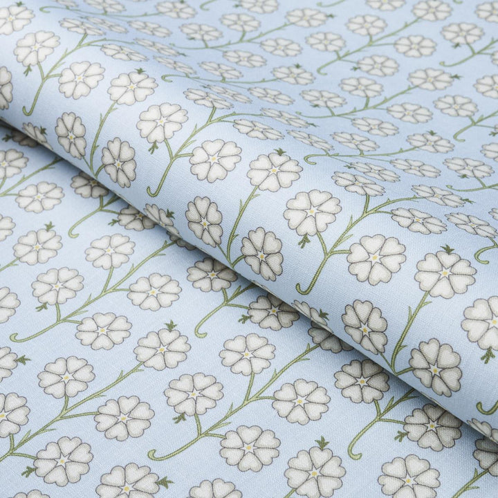 Gardenia Egg Blue 181400 by Schumacher Fabric Neisha Crosland 3.88" - Fabric Carolina -