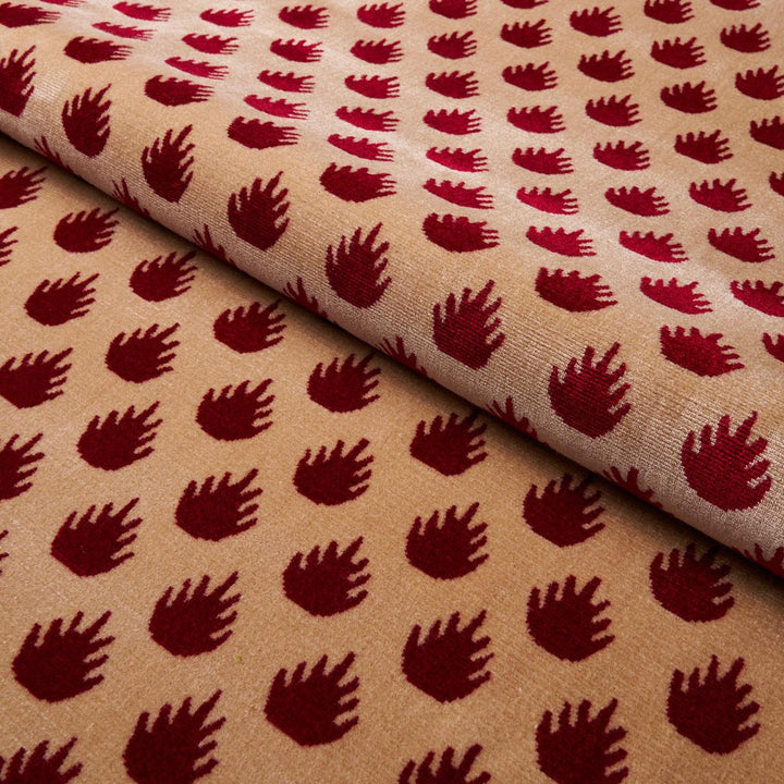 Coronation Velvet Garnet 82982 by Schumacher Fabric Cut & Patterned Velvets 8.88" - Fabric Carolina -