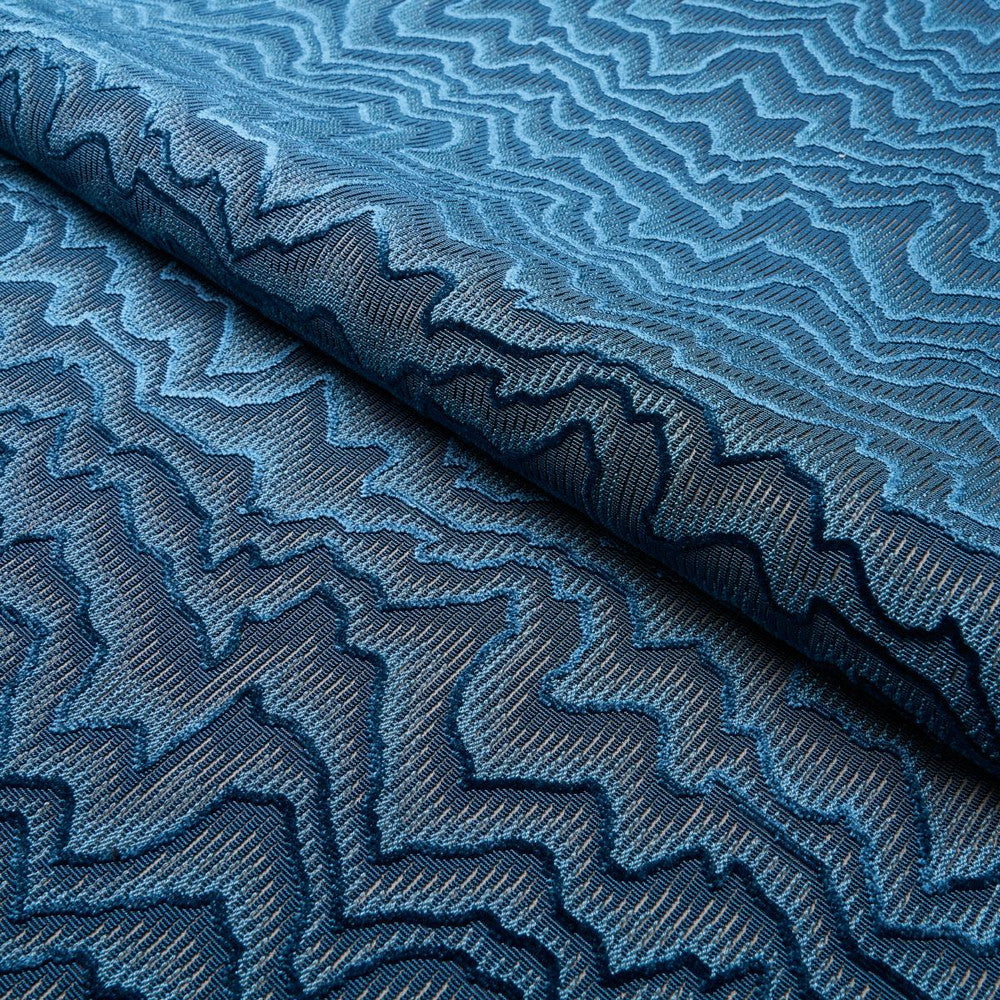 Zambezi Velvet Slate Blue 83022 by Schumacher Designer Fabric Cut & Patterned Velvets 13.25" - Swanky Fabrics -