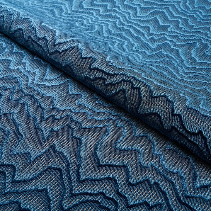 Zambezi Velvet Slate Blue 83022 by Schumacher Designer Fabric Cut & Patterned Velvets 13.25" - Swanky Fabrics -