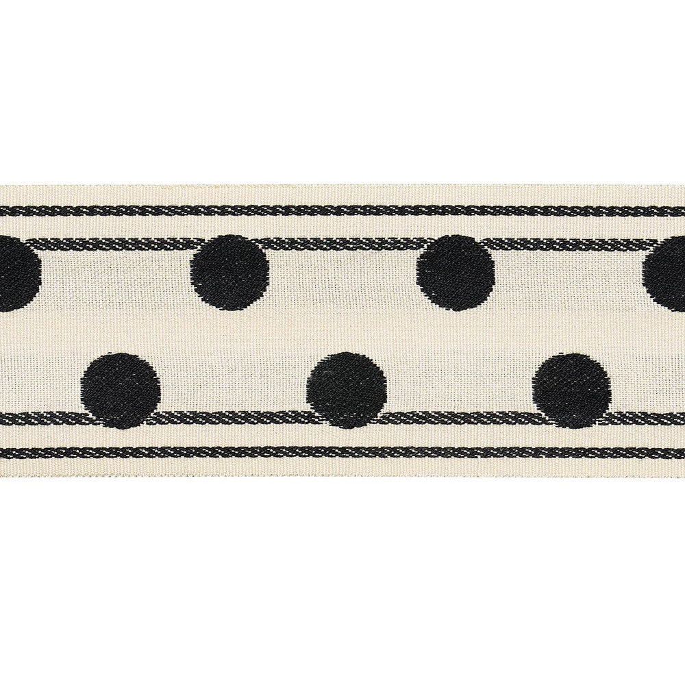 Bianca Tape Ivory Noir 82790 by Schumacher Trim Regine - Fabric Carolina -
