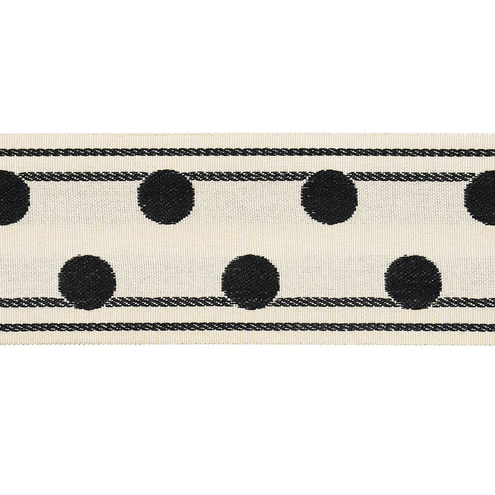 Bianca Tape Ivory Noir 82790 by Schumacher Trim Regine - Fabric Carolina -