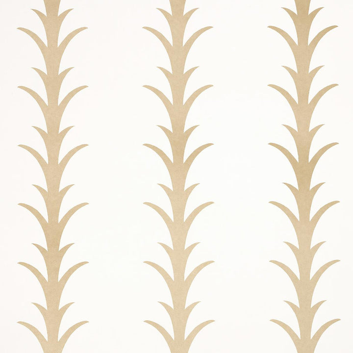 Acanthus Stripe Gold On Ivory 5014772 by Schumacher Wallpaper Moon River 10.75" - Fabric Carolina -