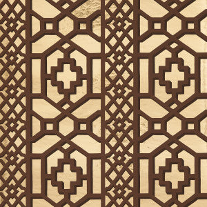Zanzibar Trellis Mylar Gold Mylar 5013640 by Schumacher Wallpaper