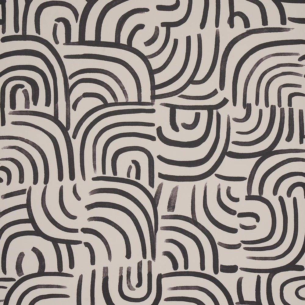 New Beat Carbon 5013695 by Schumacher Designer Wallpaper Backdrop 27.0" - Swanky Fabrics -
