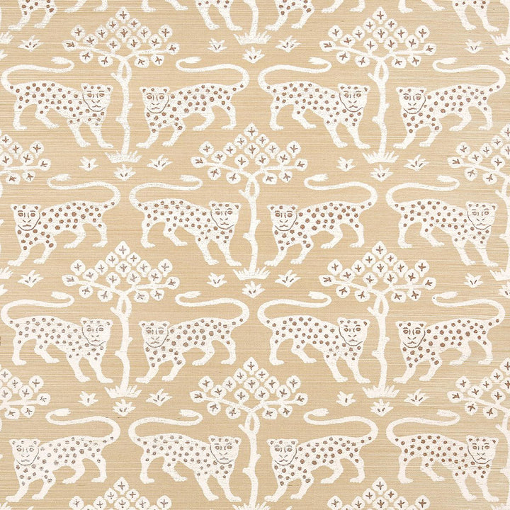 Woodland Leopard Sisal Oatmeal 5012303 by Schumacher Wallpaper Textured Wallcoverings & Printed Grasscloths 34.0" - Fabric Carolina -