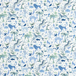 Beasts Indoor/Outdoor Blue And Green 181591 by Schumacher Fabric