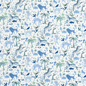 Beasts Indoor/Outdoor Blue And Green 181591 by Schumacher Fabric