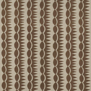 Dagger Stripe Brown On Natural 181530 by Schumacher Fabric