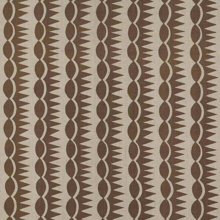 Dagger Stripe Brown On Natural 181530 by Schumacher Fabric Drusus Tabor 3.88" - Fabric Carolina -