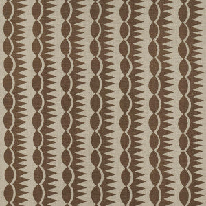 Dagger Stripe Brown On Natural 181530 by Schumacher Fabric