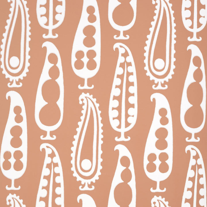 Paisley Peas Terracotta 5015383 by Schumacher Wallpaper Drusus Tabor 9.0" - Fabric Carolina -