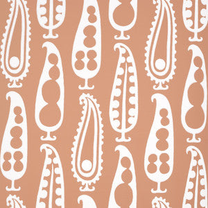 Paisley Peas Terracotta 5015383 by Schumacher Wallpaper