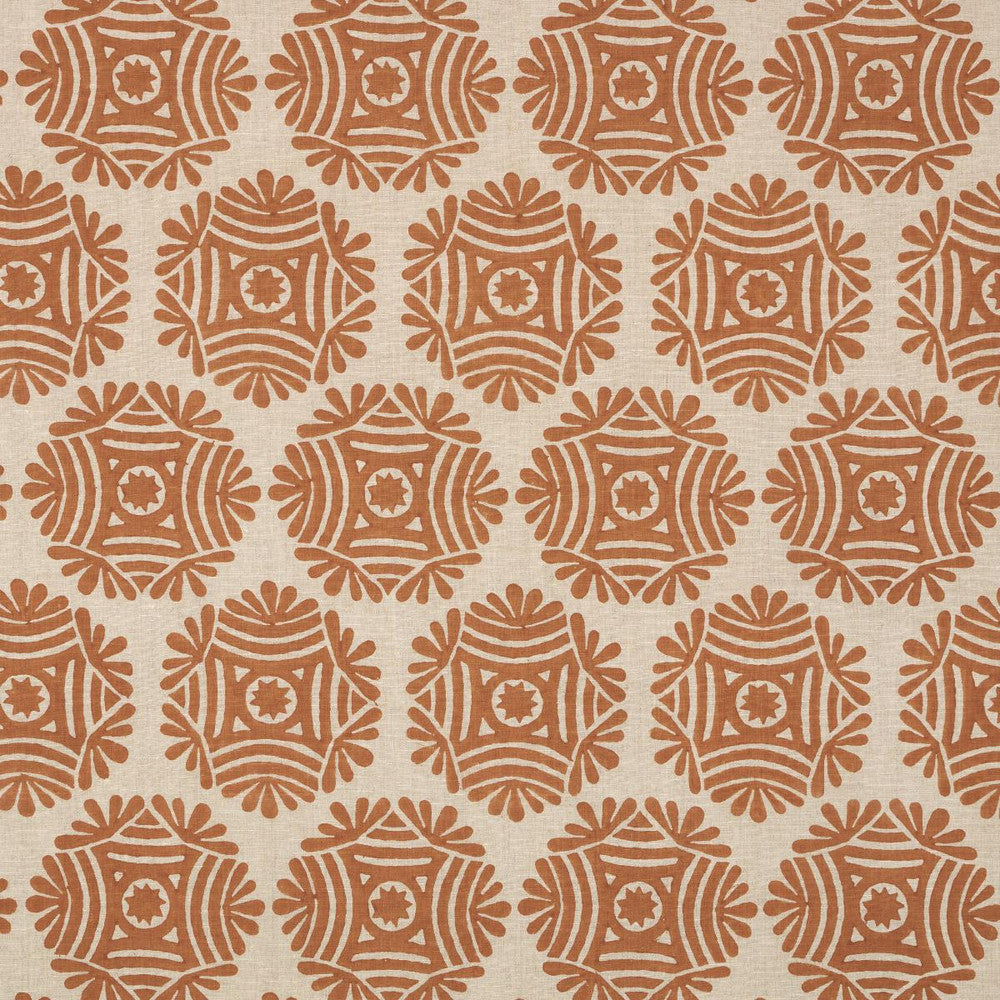 Gilded Star Block Print Cinnamon 181540 by Schumacher Fabric Drusus Tabor 5.5" - Fabric Carolina -