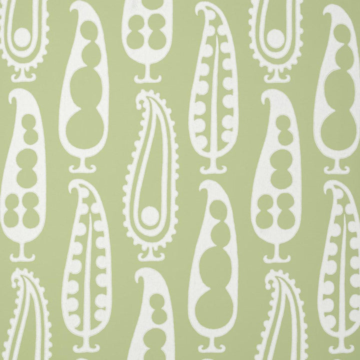 Paisley Peas Green 5015381 by Schumacher Designer Wallpaper Drusus Tabor 9.0" - Swanky Fabrics -