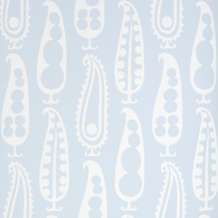 Paisley Peas Sky 5015380 by Schumacher Wallpaper Drusus Tabor 9.0" - Fabric Carolina -