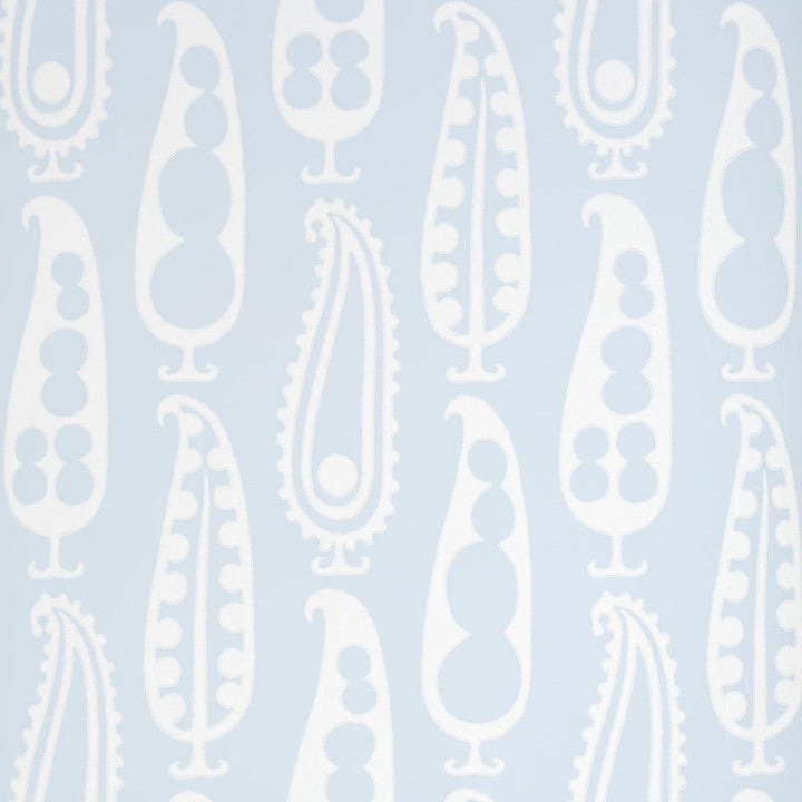 Paisley Peas Sky 5015380 by Schumacher Designer Wallpaper Drusus Tabor 9.0" - Swanky Fabrics -
