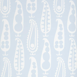 Paisley Peas Sky 5015380 by Schumacher Wallpaper