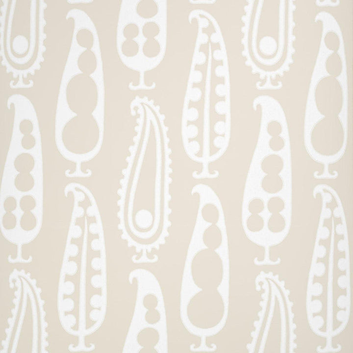 Paisley Peas Natural 5015382 by Schumacher Designer Wallpaper Drusus Tabor 9.0" - Swanky Fabrics -