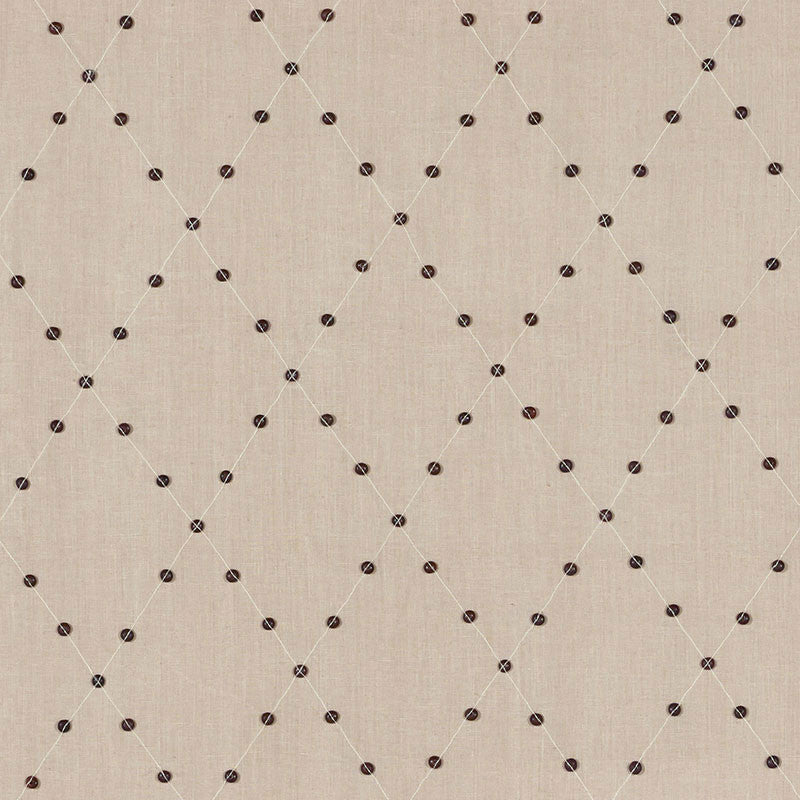 Samoa Diamond Sea Oyster 69081 by Schumacher Fabric MARY MCDONALD LINEN 75% WOODEN BEADS 22% INDIA </p><p>Repeat: Horizontal: 6" (15CM) and Vertical: 8 1/2" (22CM) 53.5 - Fabric Carolina -