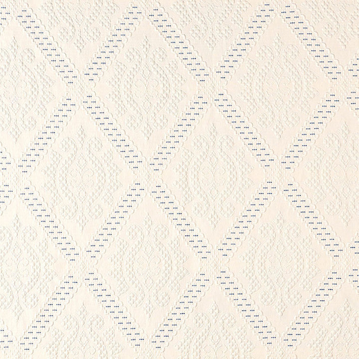 Eugenie Ivory / Bleu 69131 by Schumacher Fabric RHAPSODY IN BLUE COTTON 100% ITALY MARTINDALE 9,000 </p><p>Repeat: Horizontal: 6 3/8" (16CM) and Vertical: 16 1/2" (42CM) 51 - Fabric Carolina -