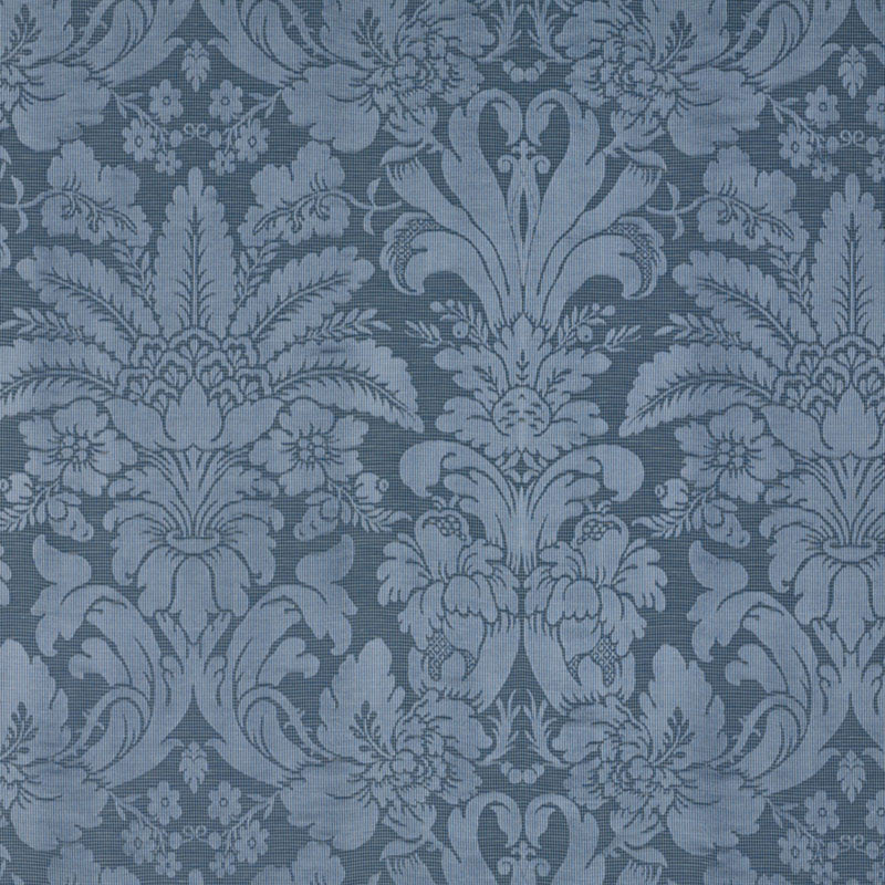 Colette Linen/Silk Damask Indigo 69142 by Schumacher Fabric Schumacher Fabric Colette Linen/Silk Damask Indigo 69142Fabric LINEN 75% ITALY </p><p>Repeat: H: HORZ. 25 1/2" (65CM) , V: VERT. 27" (69CM) 51 - Fabric Carolina -