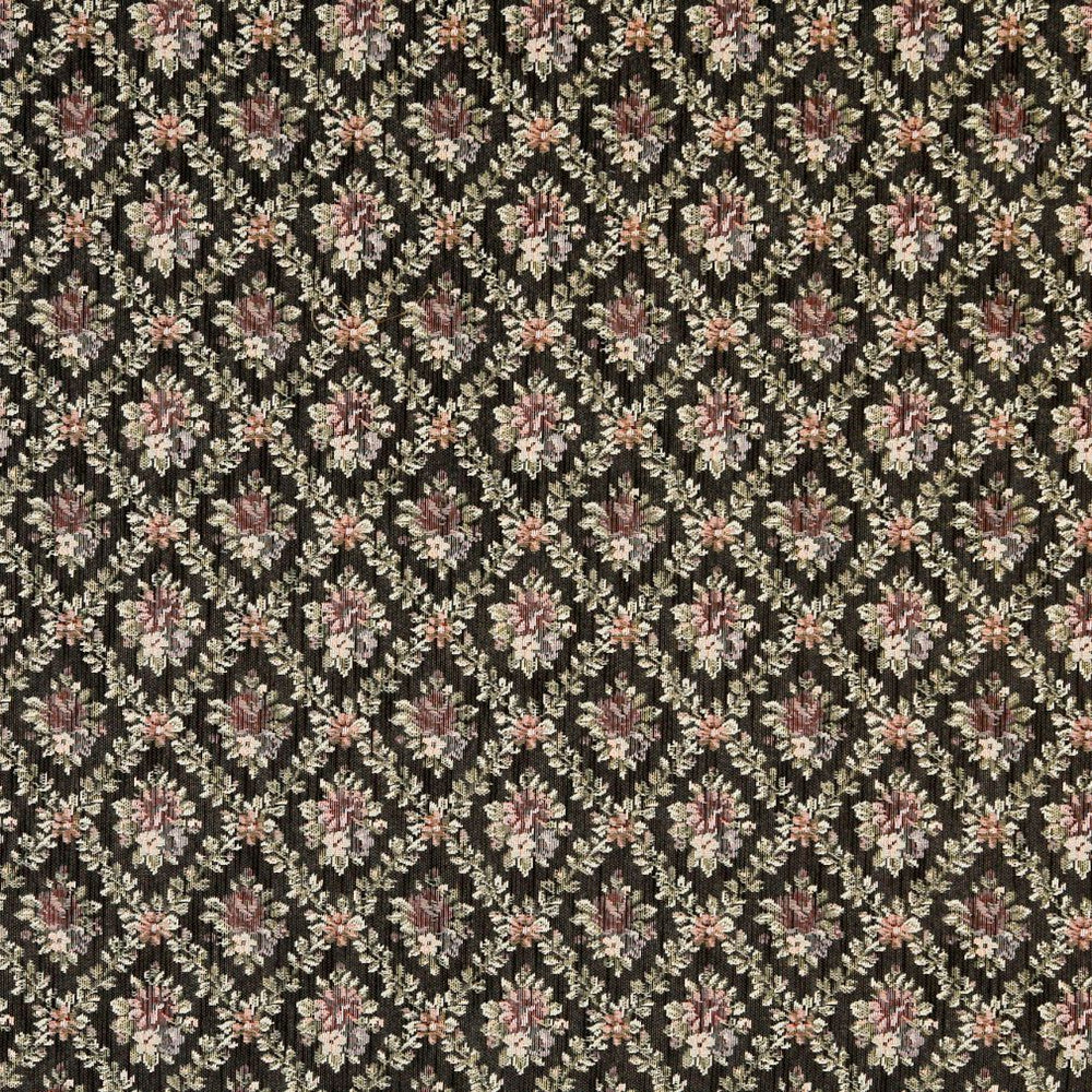 6916 Ebony by Charlotte Fabric Glorious Gardens 70% Polyester, 30% Cotton Asia Exceeds 100,000 Wyzenbeek Rubs (Heavy Duty) Horizontal: 4.5" x Vertical: 4.5" 54 Inches - Fabric Carolina -