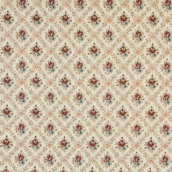 6917 Ecru by Charlotte Fabric Glorious Gardens 70% Polyester, 30% Cotton Asia Exceeds 100,000 Wyzenbeek Rubs (Heavy Duty) Horizontal: 4.5" x Vertical: 4.5" 54 Inches - Fabric Carolina -