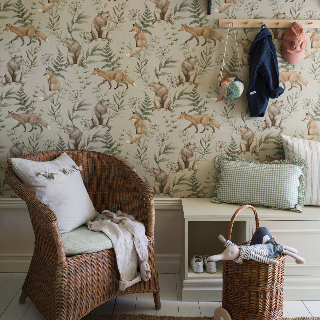 Wild Forest - Sage by Schumacher Wallcovering