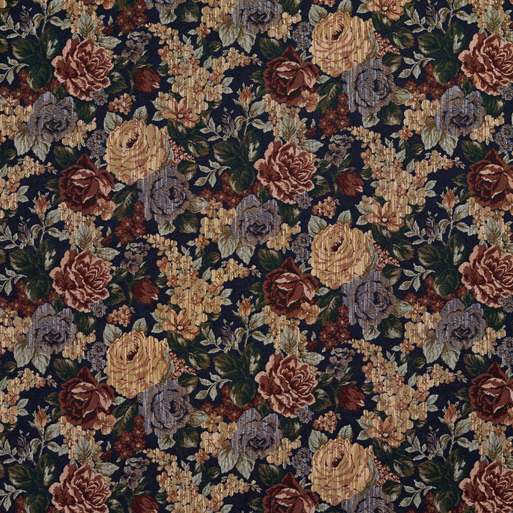 6923 Navy by Charlotte Fabric Glorious Gardens 70% Polyester, 30% Cotton Asia Exceeds 100,000 Wyzenbeek Rubs (Heavy Duty) Horizontal: 27.5" x Vertical: 14.0" 54 Inches - Fabric Carolina -
