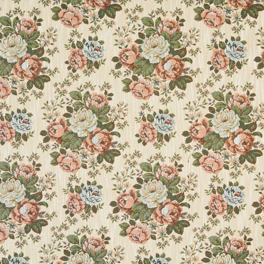 6931 Coral by Charlotte Fabric Glorious Gardens 70% Polyester, 30% Cotton Asia Exceeds 100,000 Wyzenbeek Rubs (Heavy Duty) Horizontal: 13.5" x Vertical: 13.5" 54 Inches - Fabric Carolina -