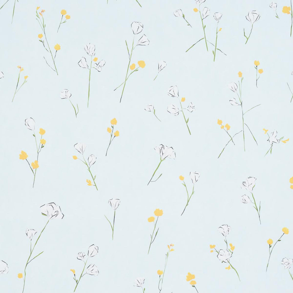 Alex'S Floral Mist Blue 5016401 by Schumacher Wallpaper Schumacher Design Lab 54.0" - Fabric Carolina -