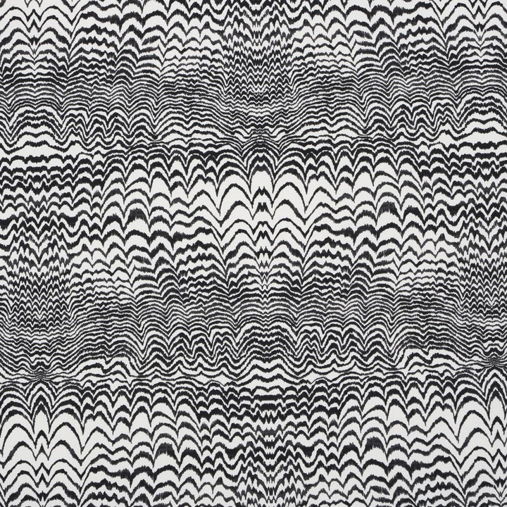 Ink Wave Print Indoor/Outdoor Black 181052 by Schumacher Fabric Trina Turk 27.0" - Fabric Carolina -