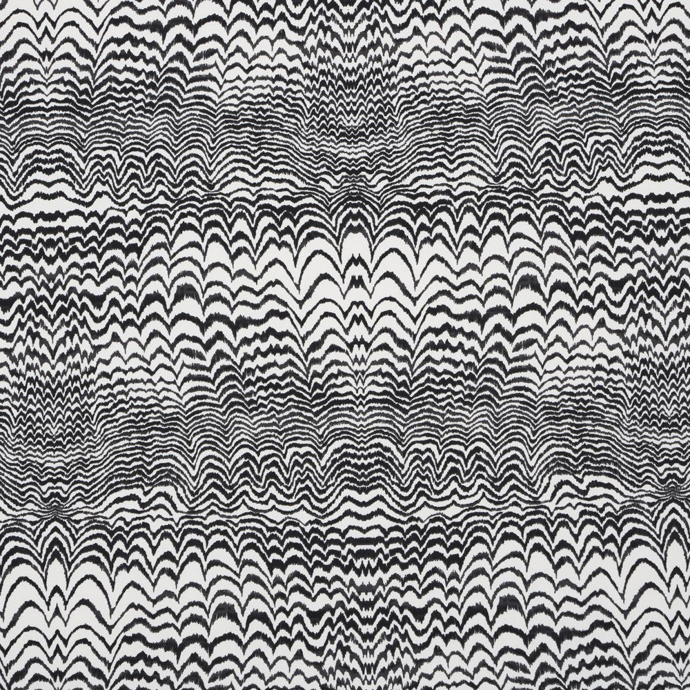 Ink Wave Print Indoor/Outdoor Black 181052 by Schumacher Designer Fabric Trina Turk 27.0" - Swanky Fabrics -