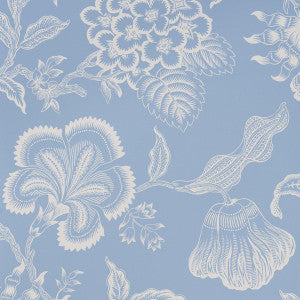 Hothouse Flowers Silhouette Bliss Blue 5015321 by Schumacher Wallpaper