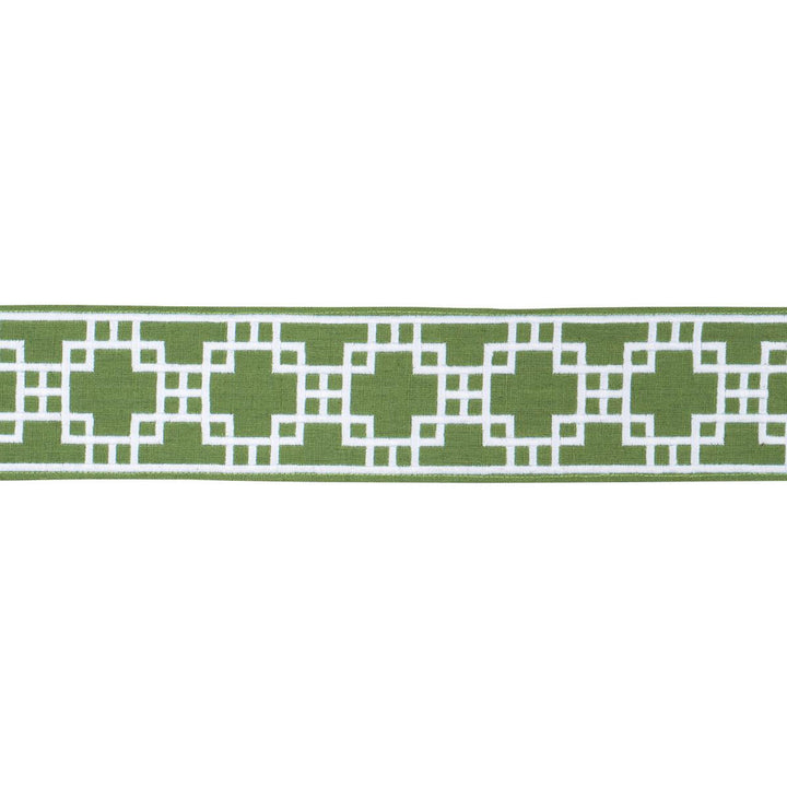Squared Away Trellis Tape Green 83590 by Schumacher Trim Statement Trims 3.12" - Fabric Carolina -