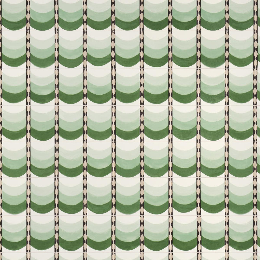 Sintra Green 5015351 by Schumacher Wallpaper Celerie Kemble 9.0" - Fabric Carolina -